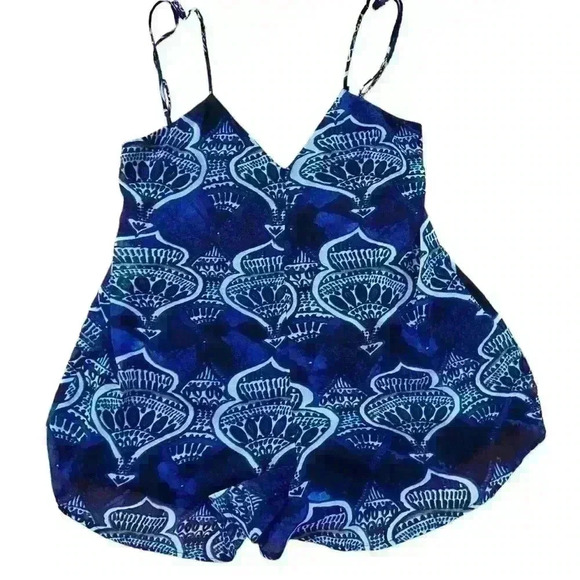 Show Me Your Mumu Romper Size M Navy Adjust Straps. Casual Flowy Oversized Party - Picture 2 of 12